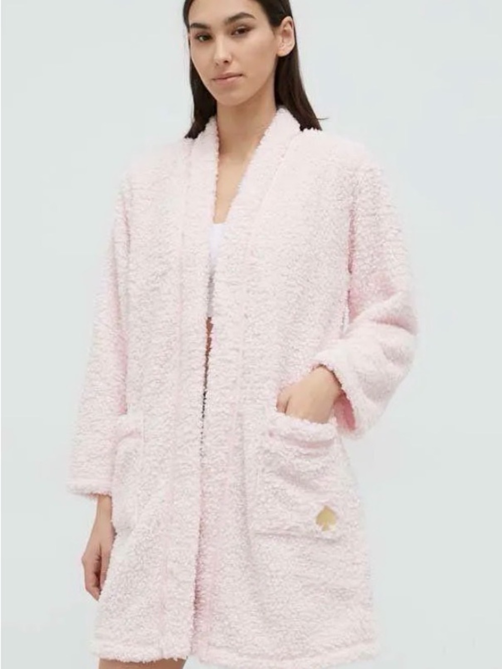Kate Spade New York Pink Sherpa Fleece cover-up robe